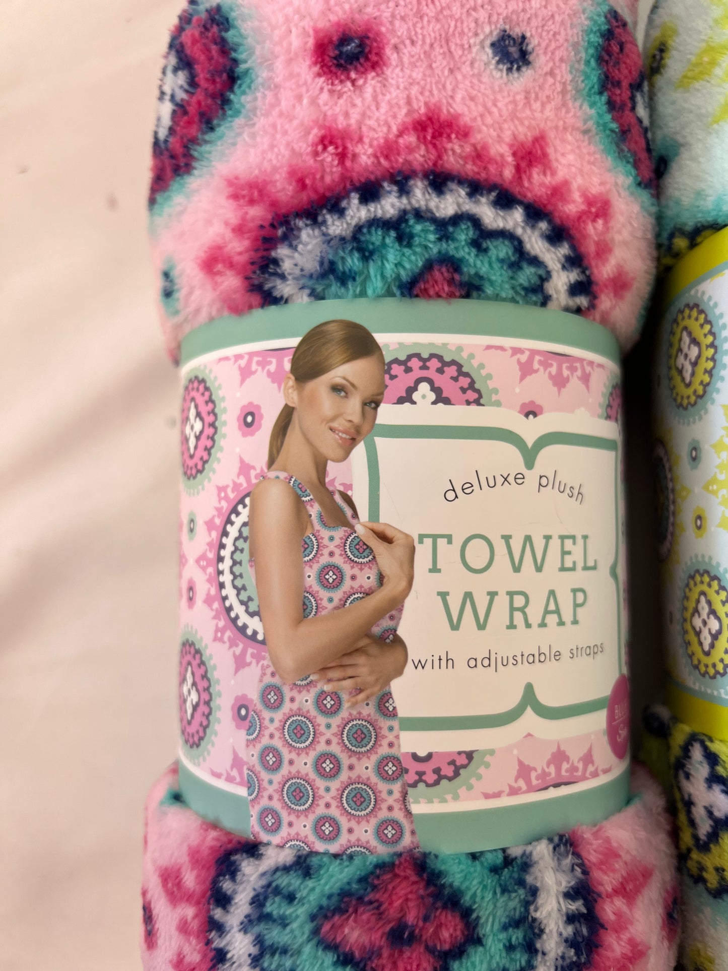 Deluxe Plush Towel Wrap with Adjustable Straps