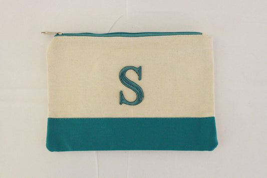 Monogrammed Canvas Wristlet