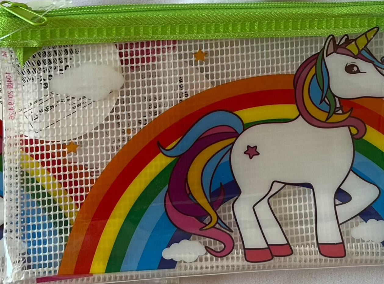 Unicorn Zip Mesh Pouch