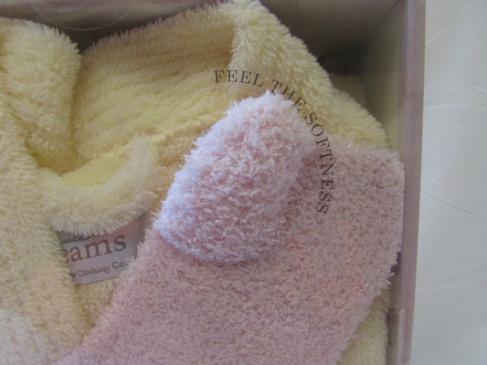 Plush Robe and Socks Set- Yellow and Pink