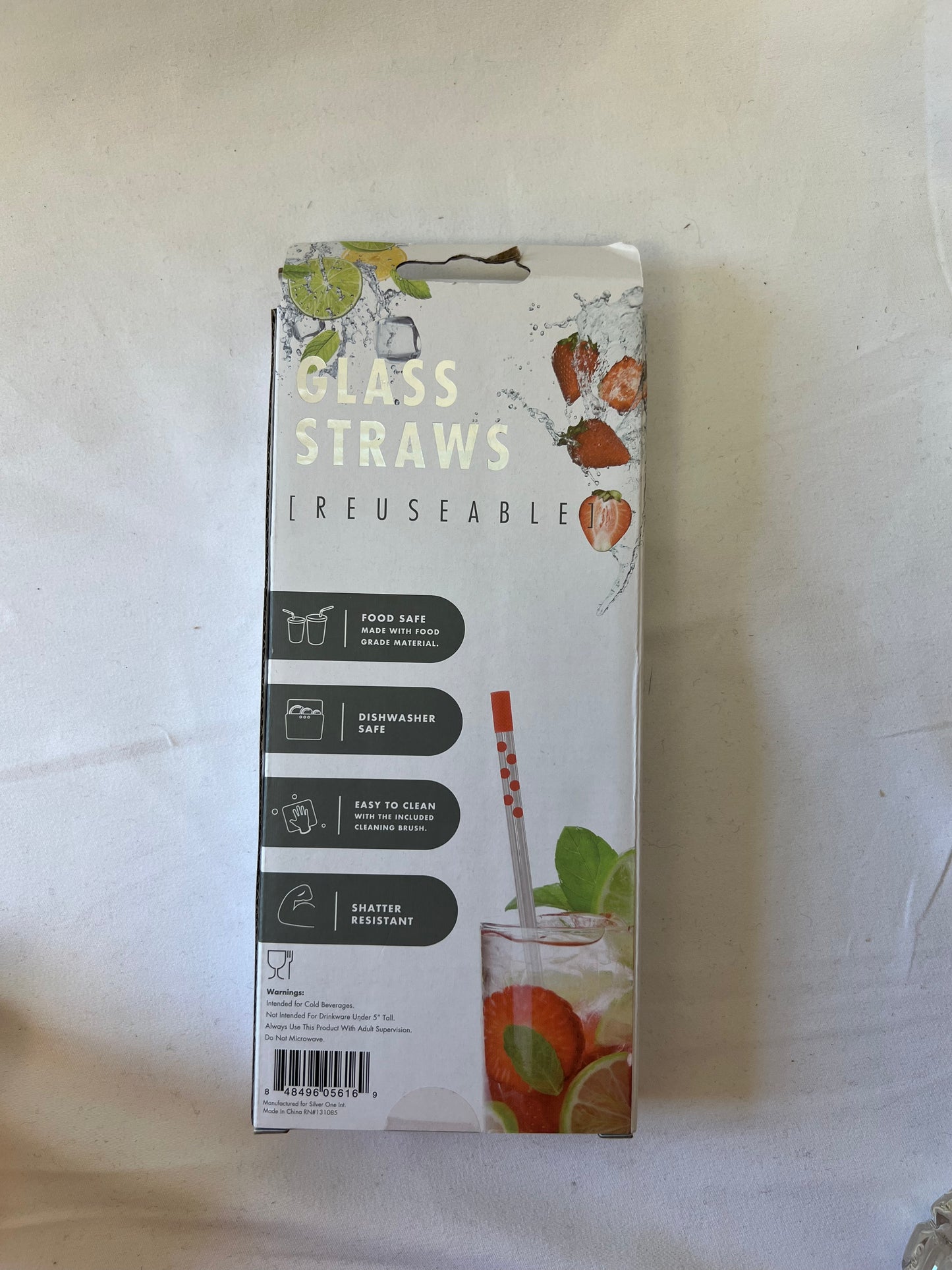 Reusable Glass Straws- 4 Pack with Cleaning Brush