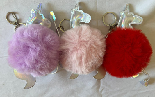 Unicorn Puff Ball Keychain- Variety