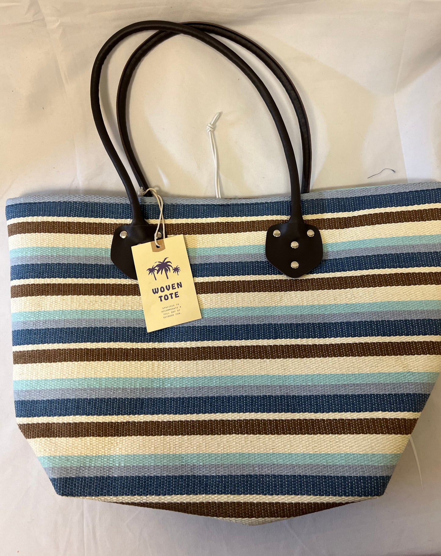 Woven Striped Design Tote Bags