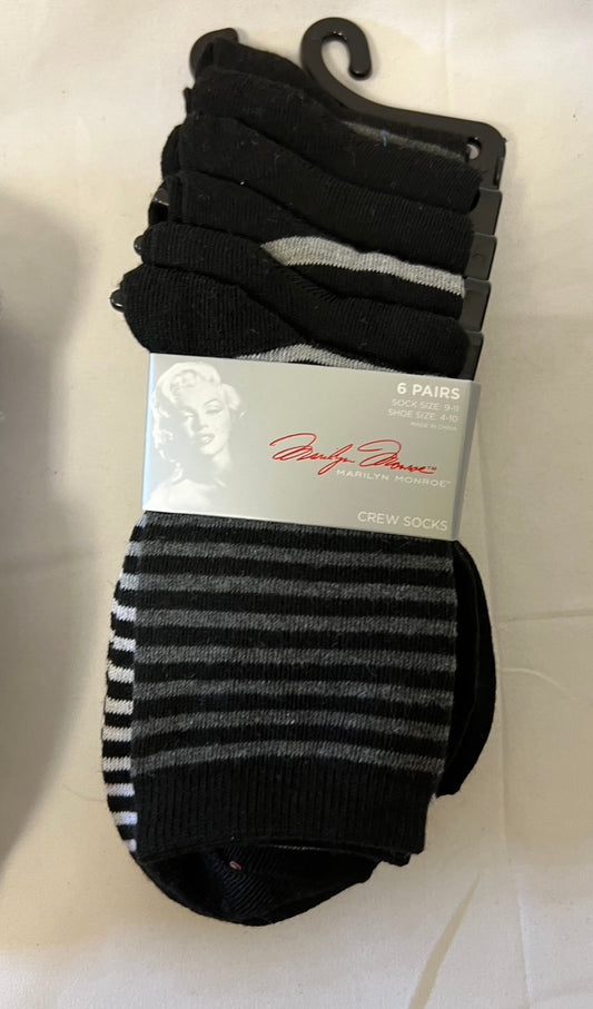 Marilyn Monroe Striped Crew Socks