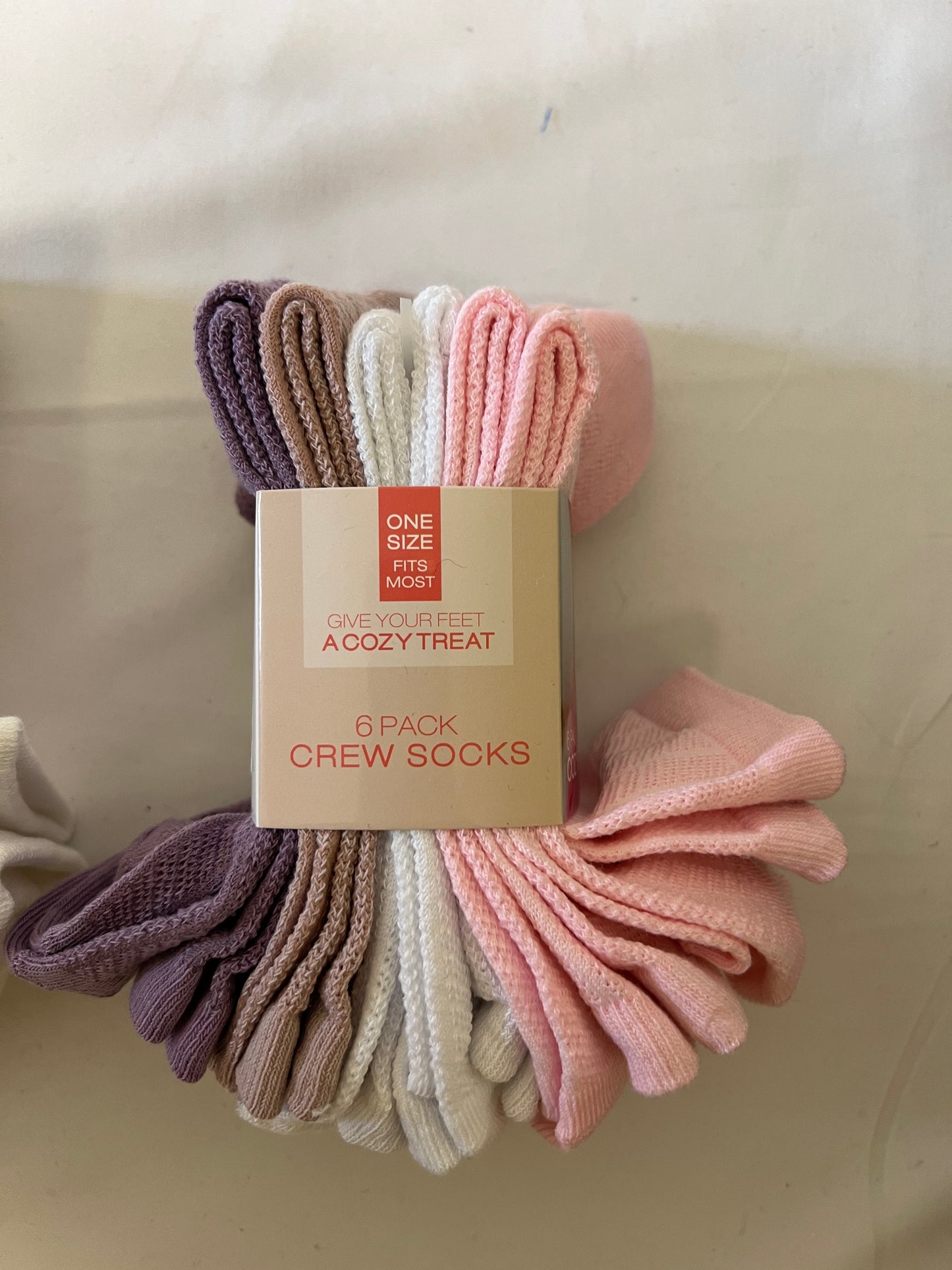 6 Pack Cozy Crew Socks- Variety